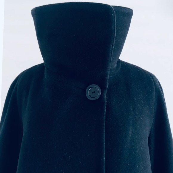 CINZIA ROCCA Soft Baby Wool Funnel Neck Coat Made in Italy, navy - Picture 4 of 10